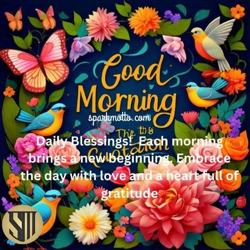 Daily Blessings! Each morning brings a new beginning. Embrace the day with love and a heart full of gratitude