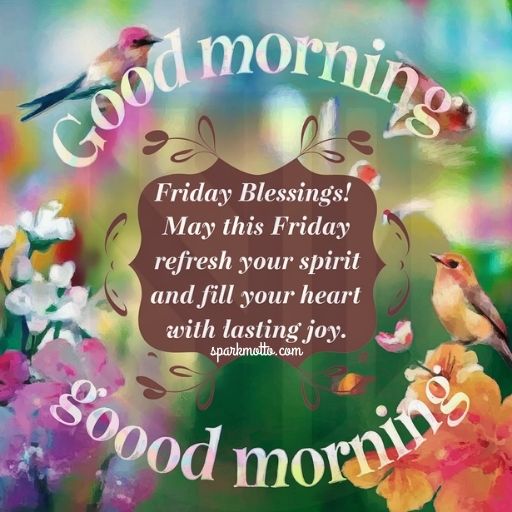 May this Friday refresh your spirit and fill your heart with lasting joy.