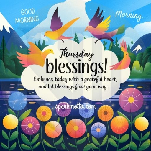 Thursday Blessings! Embrace today with a grateful heart, and let blessings flow your way.