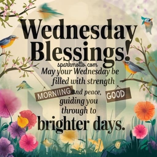 Wednesday Blessings! May your Wednesday be filled with strength and peace, guiding you through to brighter days.